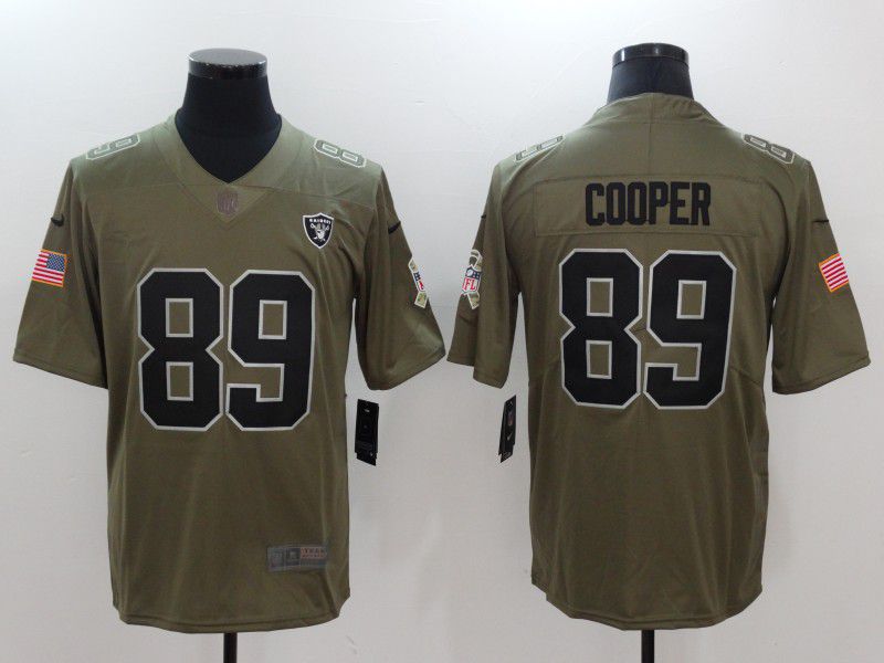 Men Oakland Raiders 89 Cooper Black Nike Olive Salute To Service Limited NFL Jersey